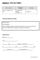 Mon ami rongeur - Dictée préparée - Semaine 4 : Primaire 2 - PDF à imprimer