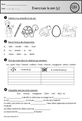 Exercices - Son y - u - û - eu - Etude des sons : Primaire 2 - PDF à imprimer