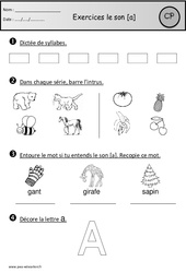 Révisions - Son a - Etude des sons : Primaire 2 - PDF à imprimer