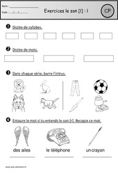 Révisions - Son l - Etude des sons : Primaire 1 - PDF à imprimer