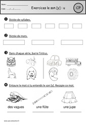 Révisions - Son y - u - û - eu - Etude des sons : Primaire 1 - PDF à imprimer
