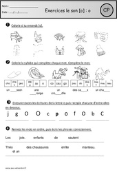 Exercices - Son o fermé - Etude des sons : Primaire 1 - PDF à imprimer