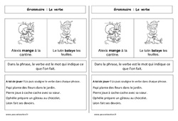 Verbe - Cours, Leçon : Primaire 1 - PDF à imprimer