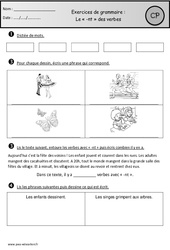 Révisions - nt des verbes - Grammaire : Primaire 1 - PDF à imprimer