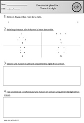 Exercices - Tracer à la règle - Géométrie : Primaire 1 - PDF à imprimer