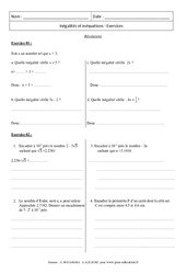 Résolution - Inégalités et inéquations - Révisions : Secondaire 3 - PDF à imprimer