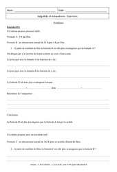 Problèmes - Inégalités et inéquations - Révisions : Secondaire 3 - PDF à imprimer