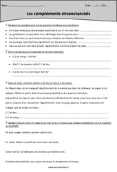 Révisions - Compléments circonstanciels - Grammaire : Primaire 5 - PDF à imprimer