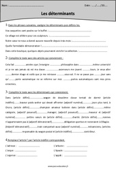 Révisions - Déterminants - Grammaire : Primaire 5 - PDF à imprimer