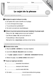 Sujet - Examen Evaluation - Bilan : Primaire 3 - PDF à imprimer