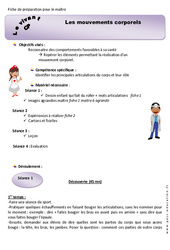 Mouvements corporels - Séquence - Fiche de préparation : Primaire 1 - PDF à imprimer