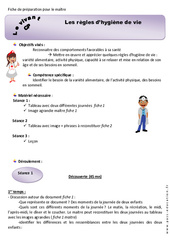 Règles d’hygiène de vie - Séquence - Fiche de préparation : Primaire 1 - PDF à imprimer