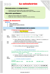 Utiliser la calculatrice - Fiche de préparation : Primaire 4 - PDF à imprimer