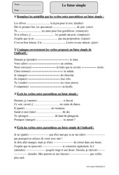 Futur simple - Fiche d’exercices avec correction : Primaire 5 - PDF à imprimer