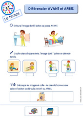 Différencier AVANT et APRES - Le Temps : Maternelle 1 - PDF à imprimer
