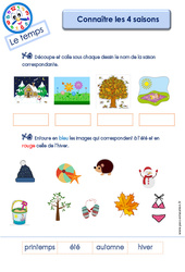 Connaître les 4 saisons - Le Temps : Maternelle 2 - PDF à imprimer