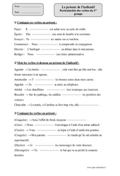 Verbes du 1er groupe - Présent de l’indicatif - Fiche d’exercices avec correction : Primaire 5 - PDF à imprimer
