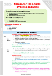 Comparer les angles en utilisant un gabarit - Séquence - Fiche de préparation : Primaire 4 - PDF à imprimer