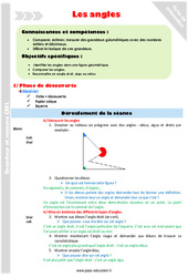 Identifier et comparer les angles - Séquence - Fiche de préparation : Primaire 4 - PDF à imprimer