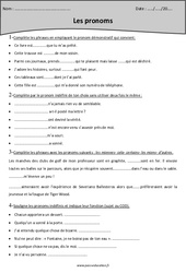 Pronoms- Fiches démonstratifs, possessifs, indéfinis - Révisions - Grammaire : Primaire 5 - PDF à imprimer