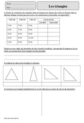 Triangles - Exercices avec correction : Primaire 5 - PDF à imprimer