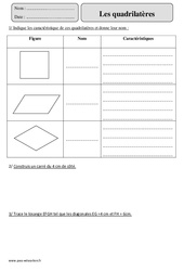Quadrilatères - Révisions : Primaire 5 - PDF à imprimer