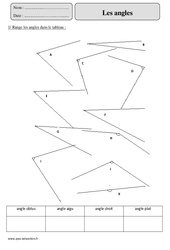 Angles - Révisions - Géométrie : Primaire 5 - PDF à imprimer