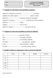 Verbes du 1er ème groupe - Être et avoir au présent - Exercices : Primaire 4 - PDF à imprimer