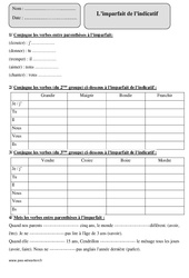 Imparfait - Révisions  : Primaire 4 - PDF à imprimer