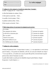 Verbe conjugué - Exercices avec la correction : Primaire 4 - PDF à imprimer
