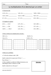 Multiplication d'un décimal par un nombre entier - Révisions : Primaire 4 - PDF à imprimer