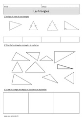 Triangles - Exercices  : Primaire 4 - PDF à imprimer