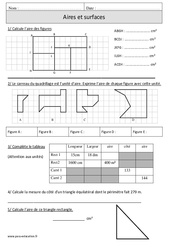 Aires - Surfaces - Révisions  : Primaire 4 - PDF à imprimer