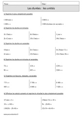 Durées - Unités - Révisions : Primaire 4 - PDF à imprimer