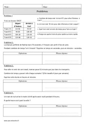 Mesures de temps - Problèmes - Exercices : Primaire 4 - PDF à imprimer