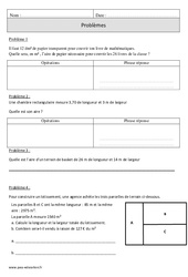 Aires - Problèmes - Révisions avec correction : Primaire 4 - PDF à imprimer