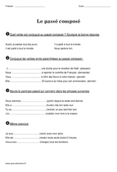 Passé composé - Exercices  : Primaire 3 - PDF à imprimer