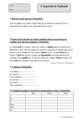Imparfait - Exercices de révision  : Primaire 4 - PDF à imprimer