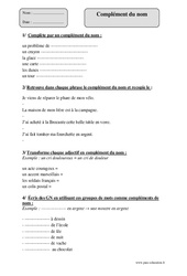 Complément du nom - Révisions : Primaire 4 - PDF à imprimer