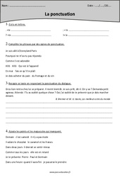 Ponctuation - Exercices avec correction : Primaire 4 - PDF à imprimer