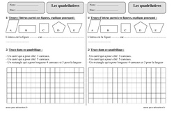 Quadrilatères - Révisions avec correction : Primaire 3 - PDF à imprimer