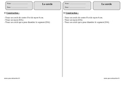 Cercle - Exercices avec correction : Primaire 3 - PDF à imprimer