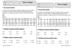 Pair ou impair - Exercices avec correction : Primaire 3 - PDF à imprimer