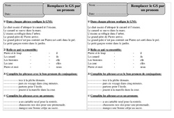 Remplacer le Groupe sujet par un pronom - Exercices : Primaire 2 - PDF à imprimer