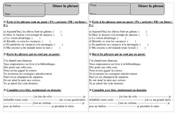 Situer la phrase - Exercices  : Primaire 2 - PDF à imprimer