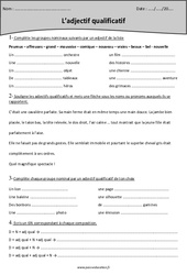 Epithète - Attribut - Adjectif qualificatif - Fiche d'exercices : Primaire 4 - PDF à imprimer
