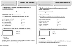 Mesurer une longueur cm, m, km - Exercices avec correction : Primaire 2 - PDF à imprimer