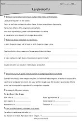 Pronoms - Exercices corrigés : Primaire 4 - PDF à imprimer