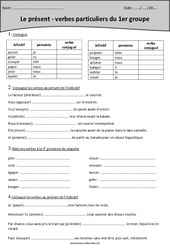 Présent - Verbes particuliers du 1er groupe - Exercices : Primaire 4 - PDF à imprimer