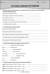 Temps composés de l'indicatif - Exercices corrigés : Primaire 5 - PDF à imprimer